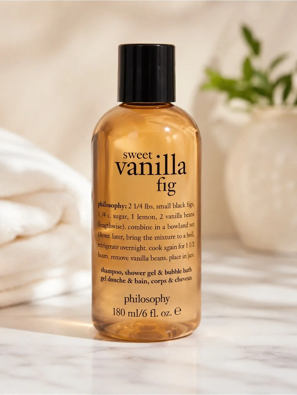 Philosophy Sweet Vanilla Fig Shower Gel & Bubble Bath — Amber
